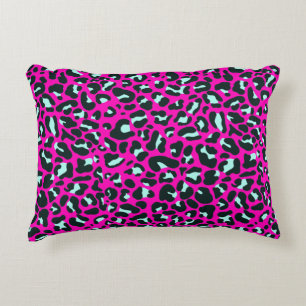 Modern rosa Geparden Leopard Tierdruck Dekokissen