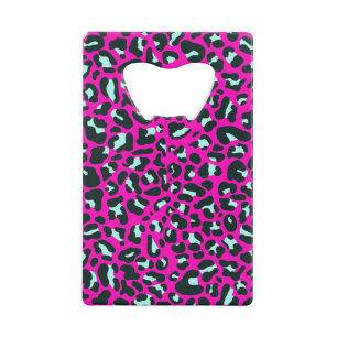 Modern rosa Geparden Leopard Tierdruck Geldbeutel Flaschenöffner