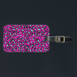 Modern rosa Geparden Leopard Tierdruck Gepäckanhänger<br><div class="desc">Immer trendy heiß rosa Vollfarbe. Wilde Safari- und Dschungeltierdrucke. Moderne schicke kleine Geparde,  Leopardenleder in weiß und pastellfarbener Minze und Rosa. Kleiner Geparden Leopardendruck.</div>