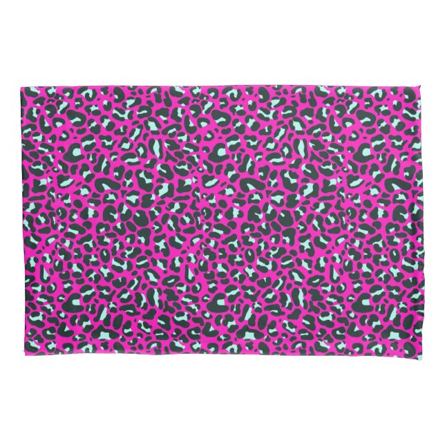 Modern rosa Geparden Leopard Tierdruck Kissenbezug (Vorderseite)