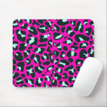 Modern rosa Geparden Leopard Tierdruck Mousepad<br><div class="desc">Immer trendy heiß rosa Vollfarbe. Wilde Safari- und Dschungeltierdrucke. Moderne schicke kleine Geparde,  Leopardenleder in weiß und pastellfarbener Minze und Rosa. Kleiner Geparden Leopardendruck.</div>