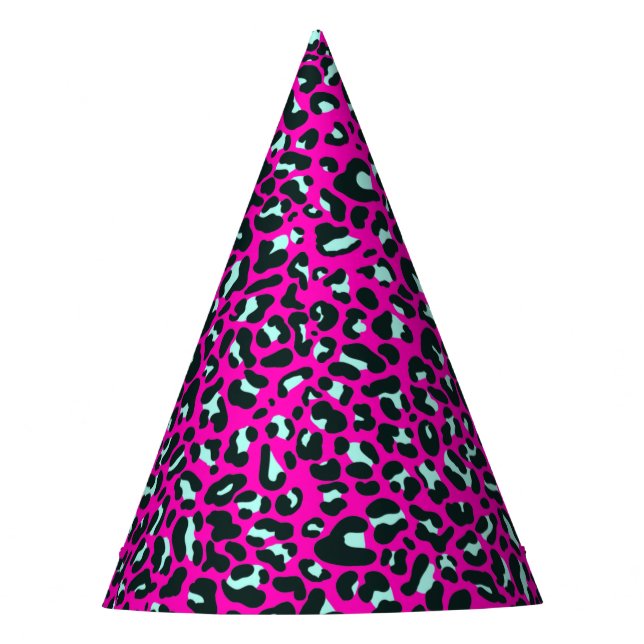 Modern rosa Geparden Leopard Tierdruck Partyhütchen (Vorderseite)