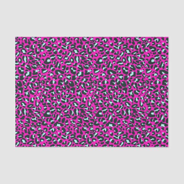 Modern rosa Geparden Leopard Tierdruck Seidenpapier (Vorderseite)