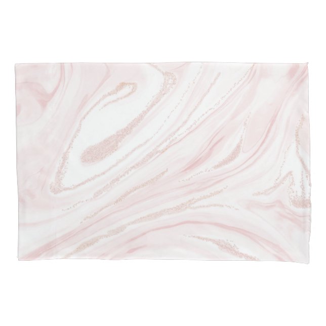 Modern rosa Glitzer Marmor Kissenbezug (Vorderseite)