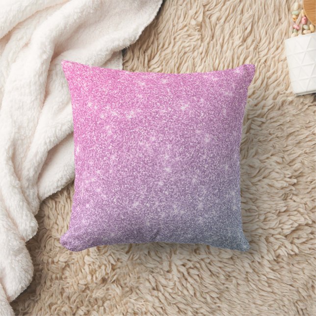 Modern rosa Glitzer ombre Kissen (Decke)