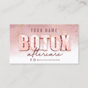 Modern rosa Gold Botox Aftercare Card Visitenkarte