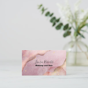 Modern rosa Gold Watercolor Business Card Visitenkarte