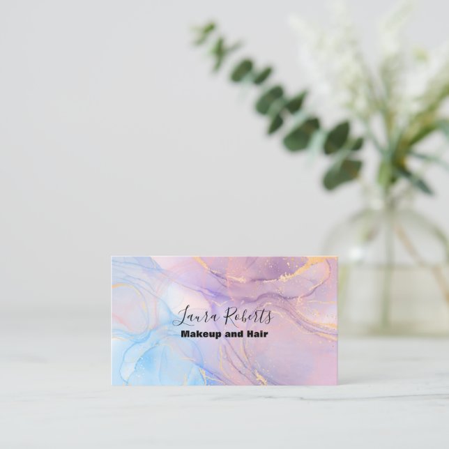 Modern rosa Gold Watercolor Business Card Visitenkarte (Stehend Vorderseite)