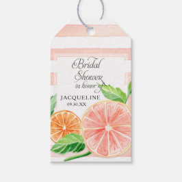 Modern rosa Grapefruits Orange Citrus Brautparty Geschenkanhänger