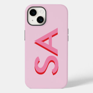 Modern rosa gürtelartig, minimale Monogramm iPhone 14 Hülle