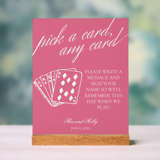 Modern rosa Hochzeitskarten - Pedestelle - Zeichen Acrylschild (Neutral)