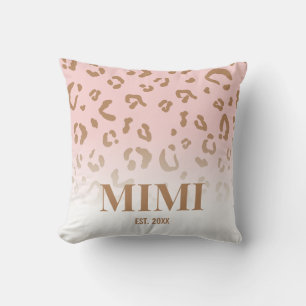 Modern rosa Leopard Muster Personalisiert Mimi Kissen