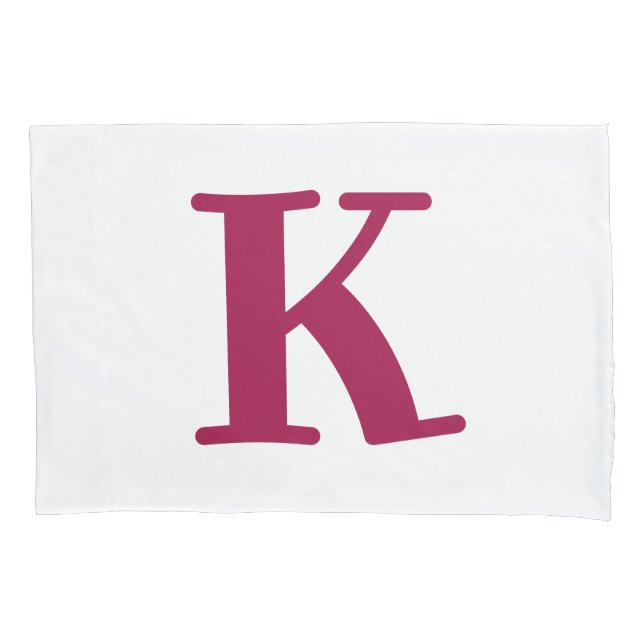 Modern rosa Letter Monogram Kissenbezug (Vorderseite)