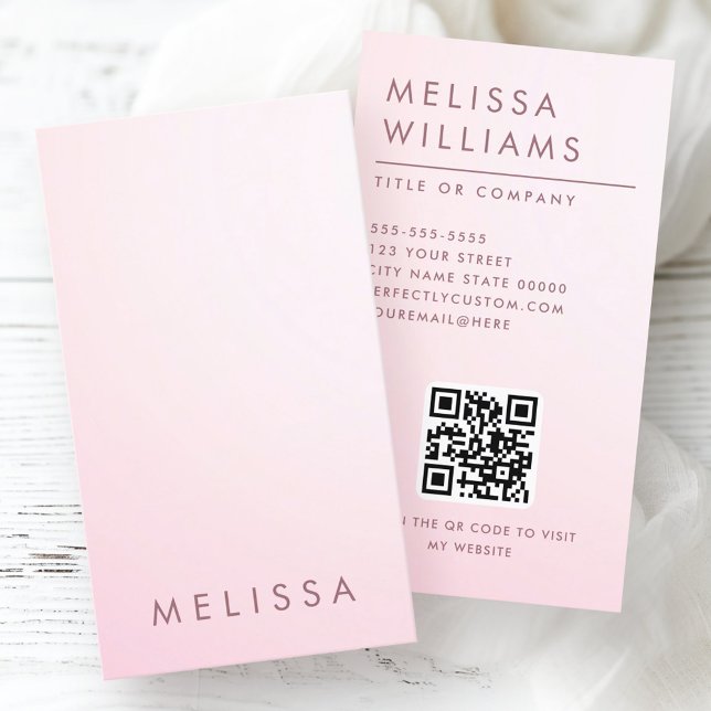 Modern rosa, minimalistisch beruflich visitenkarte (Modern pink minimalist professional vertical business card)