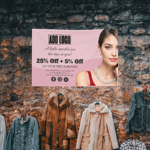 Modern rosa Modekleidung Business Logo Banner