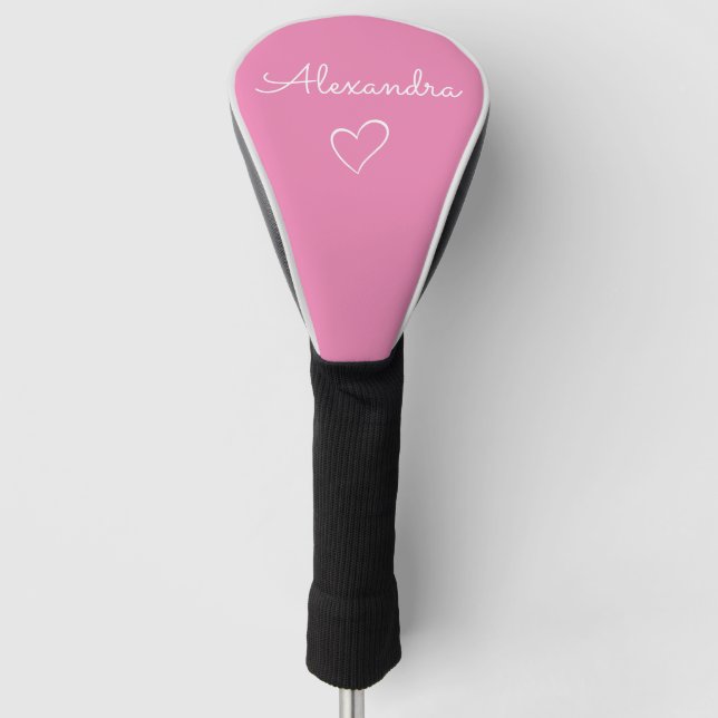 Modern rosa Name Custom Niedlich Golf Head Cover Golf Headcover (Vorderseite)