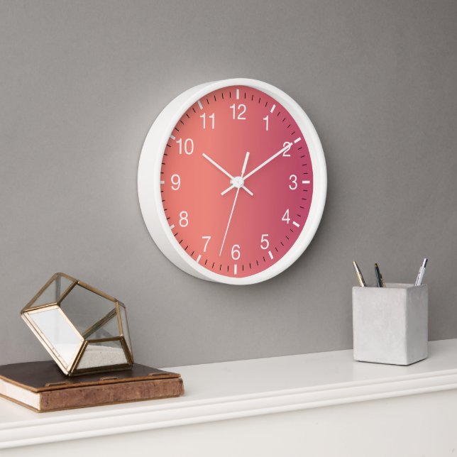 Modern rosa Ombre Uhr (Büro)
