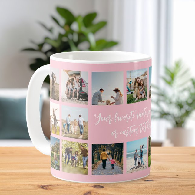 Modern rosa Personalisiert 18 Fotomaterial Kaffeetasse (Von Creator hochgeladen)