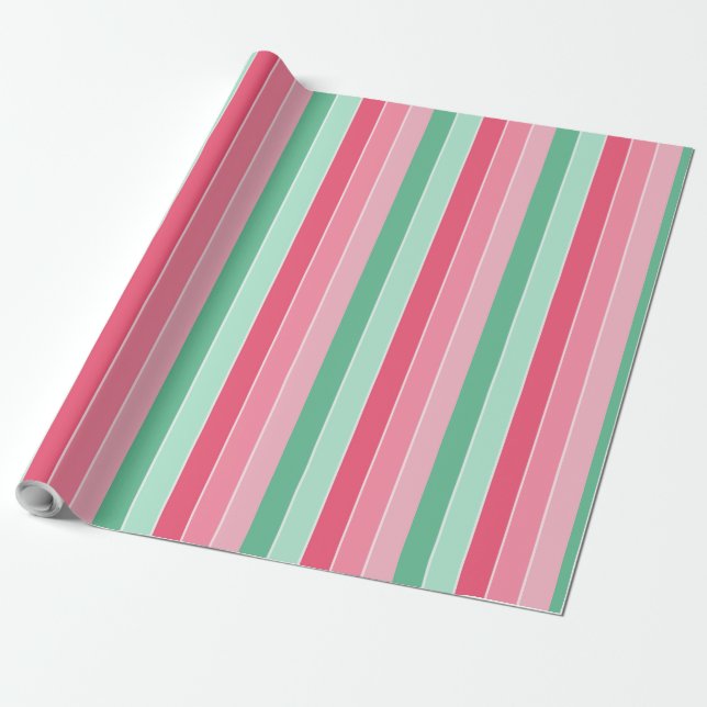 Modern rosa Rot Mint Grün Elegant farbenfroh, tren Geschenkpapier (Ungerollt)