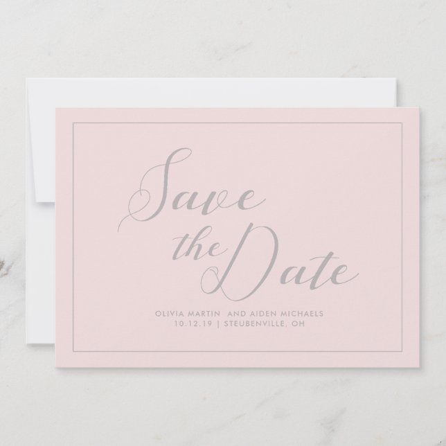 Modern rosa Save the Date (Vorderseite)