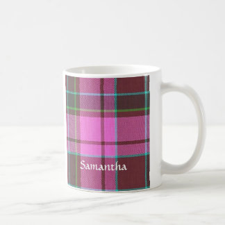 Modern rosa Tartan personalisiert Kaffeetasse