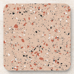 Modern rosa Terrazzo Print Pattern Getränkeuntersetzer