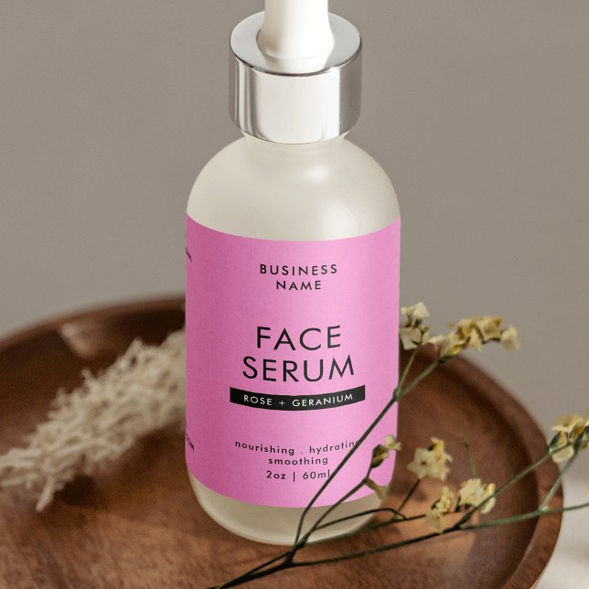 Modern rosa und schwarz 2 OZ Dropper Flasche (Modern Pink & Black 2 OZ Dropper Bottle Label *verify size to ensure a god fit*)