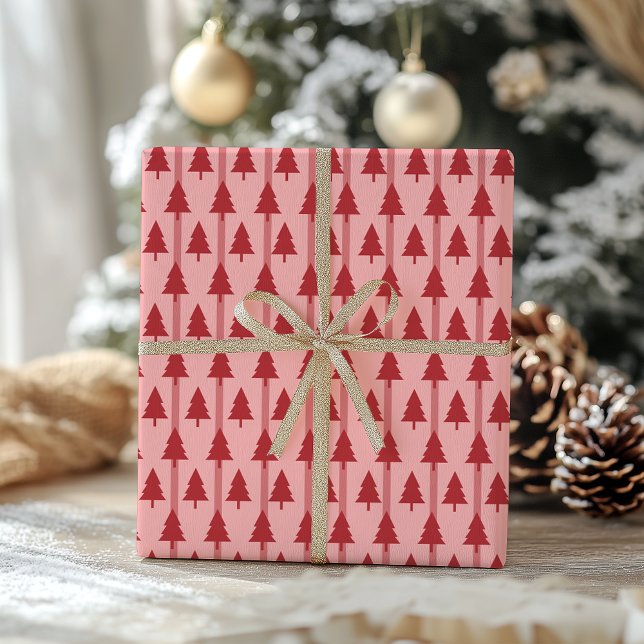 Modern rosa Weihnachtswrapping Paper Geschenkpapier (Von Creator hochgeladen)