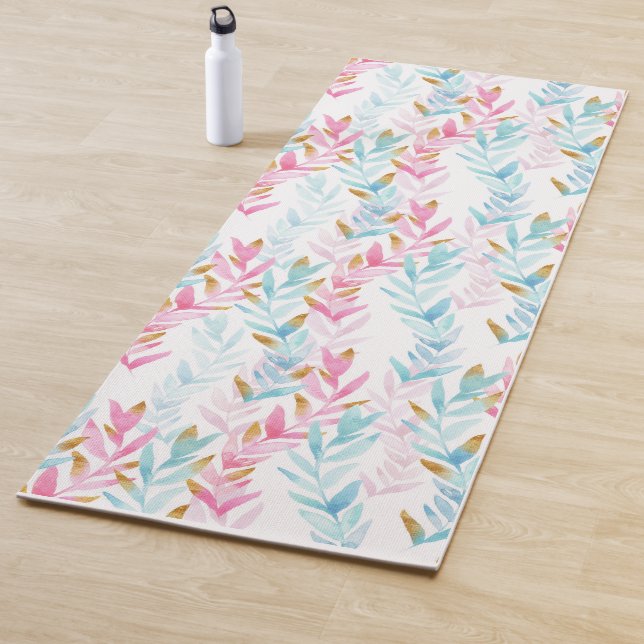 Modern rosa, weiß und blau yogamatte (Beispiel)