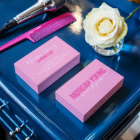 Modern rosa-weiße Haarstylist-Signatur