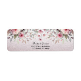Modern rosa, weißes, florales Rücksendezeichen