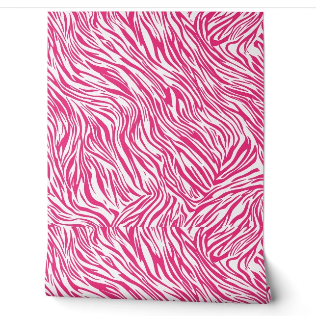 Modern rosa Zebra Print Tapete (Abrollen)