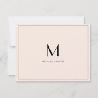 Modern rosafarben minimalistisches Monogramm flach
