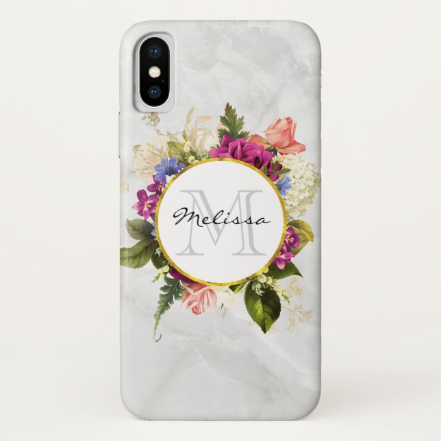 Modern rosafarbenes Blumenmotiv Case-Mate iPhone Hülle (Rückseite)