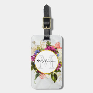 Modern rosafarbenes Blumenmotiv Gepäckanhänger