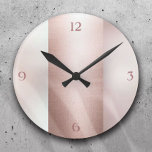 Modern Rose Gold Block Trendy Pearl Girly Runde Wanduhr<br><div class="desc">Modern Rose Gold Block Trendy Pearl Girly Clocks.</div>