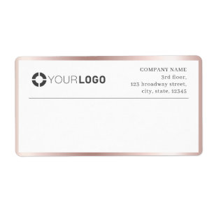 Modern Rose Gold Border Logo Rücksendeadresse