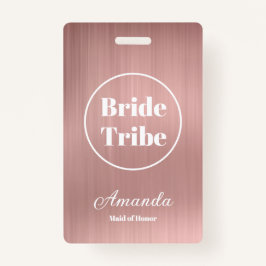 Modern Rose Gold Bride Tribe Bachelorette Ausweis