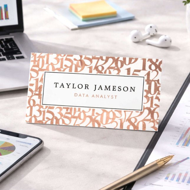 Modern Rose Gold Data Analyst Visitenkarte (Von Creator hochgeladen)