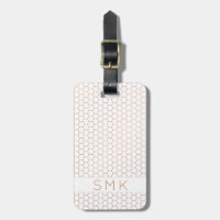 Modern Rose Gold Foil White Geometric Monogram