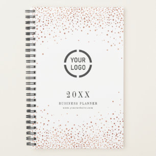 Modern Rose Gold Glitzer Firmenlogo Planer