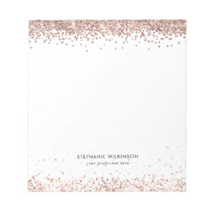 Modern Rose Gold Glitzer Notizblock