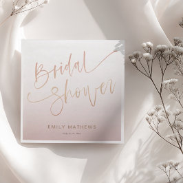 Modern Rose Gold Gradient Bridal Shower Serviette