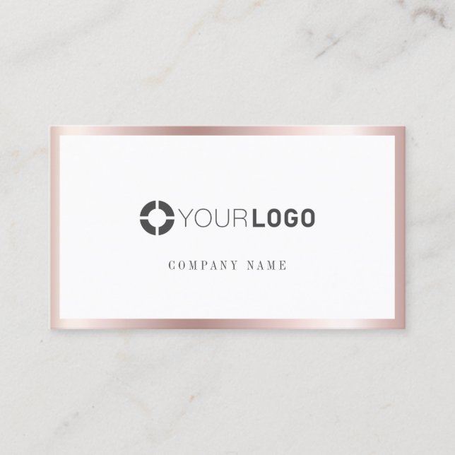 Modern Rose Gold Logo Visitenkarte (Vorderseite)