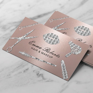 Modern Rose Gold Luxus Makeup Artist & Hair Salon Visitenkarte