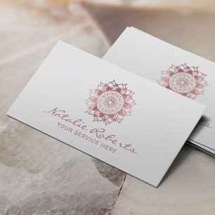 Modern Rose Gold Mandala Blume Logo Visitenkarte