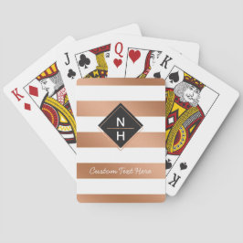Modern Rose Gold Streifen Einfach gestrichelt Mono Spielkarten