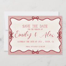 modern rot/creme Save the Date