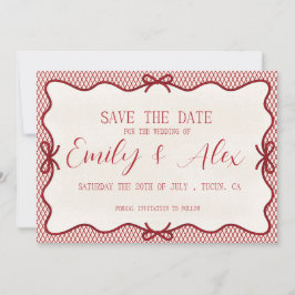 modern rot/creme Save the Date Einladung
