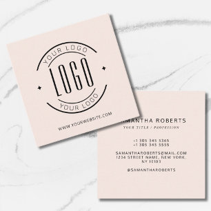 Modern rot Rosa einfach hinzufügen Ihr Logo Quadratische Visitenkarte
